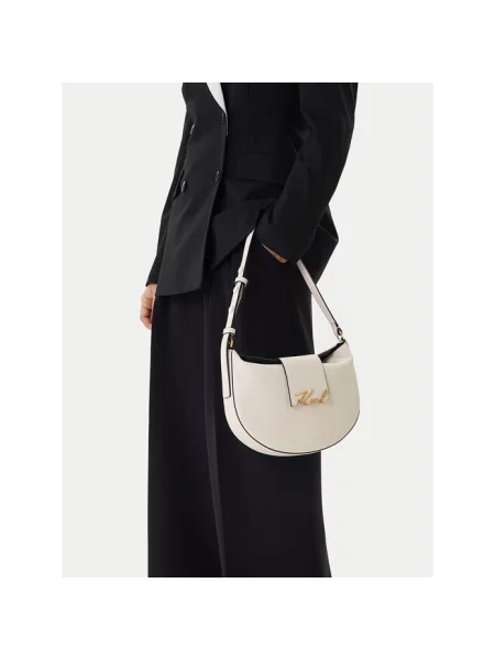 Torebka Karl Lagerfeld K/Signature skórzana biała