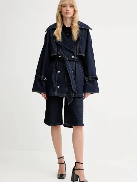 Джинсові шорти Gestuz однотонні висока посадка синій