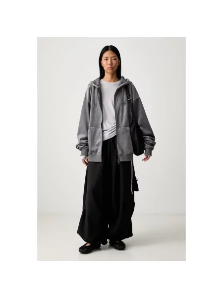 Aksamitna bluza rozpinana Y-3 szara