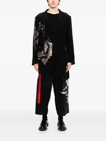 Geacă Yohji Yamamoto asimetrică negru