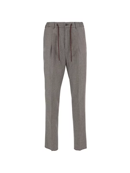 Pantaloni Tagliatore cu model pepito cu cordon gri