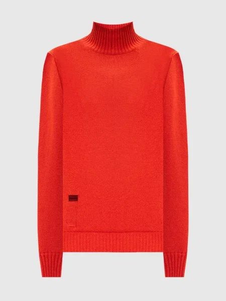 Светр з кашеміру з металевим логотипом Agnona червоний