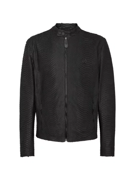 Geanta de piele Philipp Plein negru