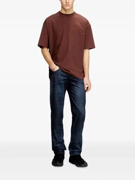 Tricou Diesel cu broderie maro