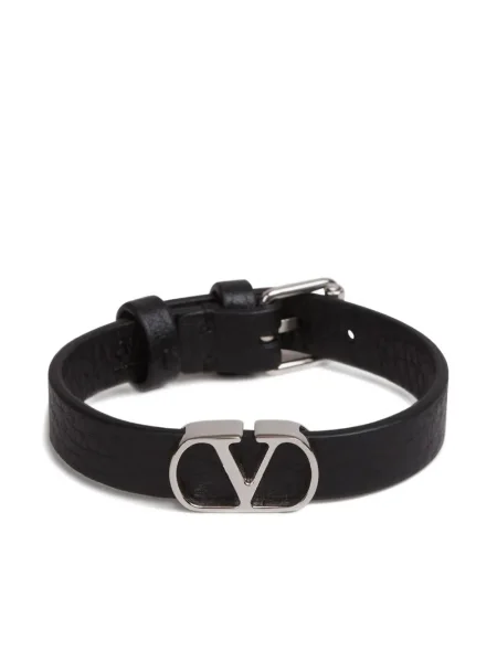 Кожена гривна Valentino Garavani черно