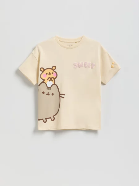 Reserved Tričko Pusheen béžová