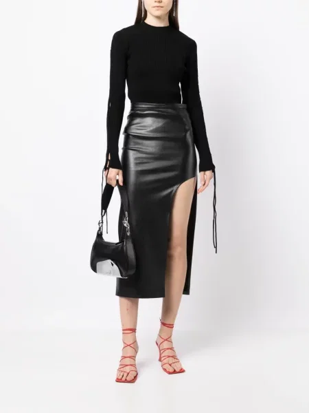 Nėriniuotas briaunotas palaidinė be rankovių Off-white balta