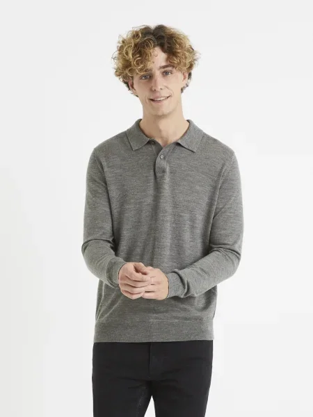 Пуловер Celio сиво