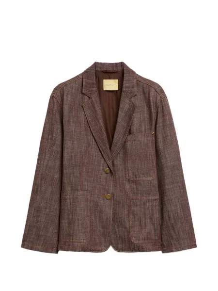 Kurtka jeansowa Momoni jednorzędowa brązowa