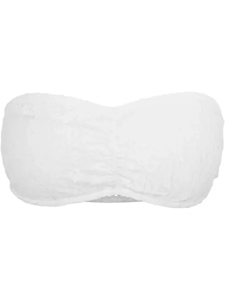 Bandeau modrček Urban Classics s čipko bela