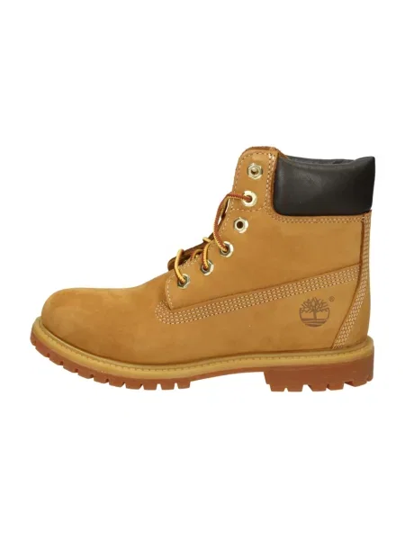 Botki Timberland skórzane na płaskim obcasie beżowe