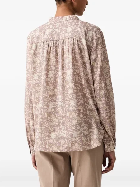 Lung top Marc O'polo cu model floral cu imagine violet