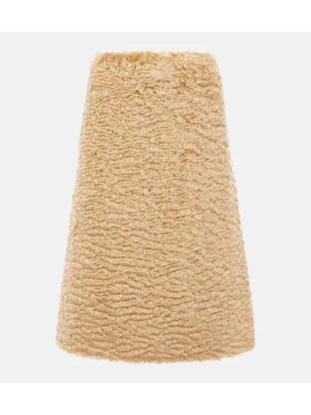 Moherowa spódnica Jil Sander brązowa