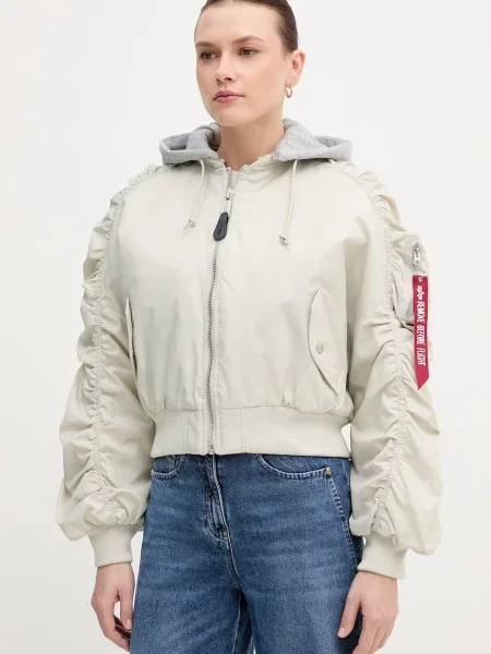Alpha Industries kurtka Short Hooded Bomber Light W szary