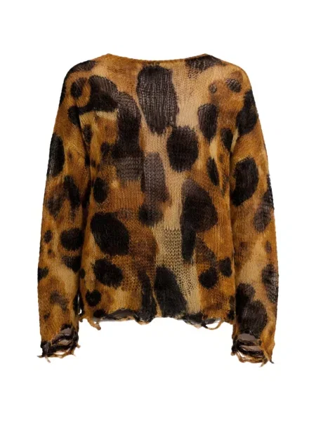 Pulover R13 zdrențuiți maro