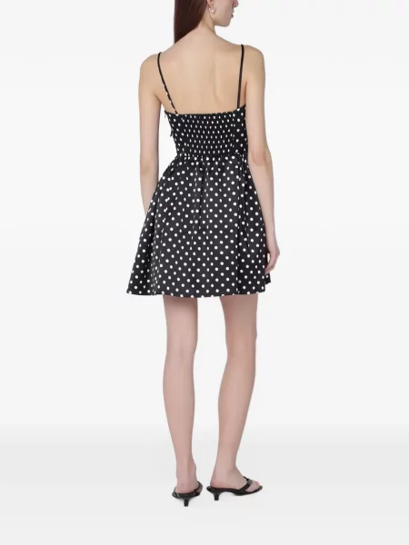 Rochie mini Ganni din satin cu buline negru