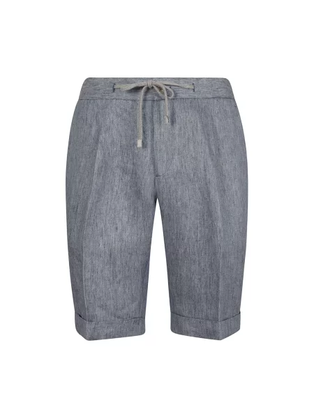 Lniane bermudy Barba Napoli niebieskie
