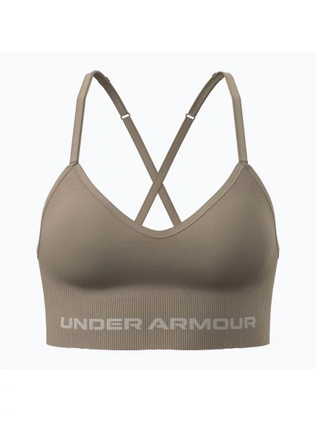 Biustonosz treningowy Under Armour Vanish Seamless Low city khaki/summit white biały