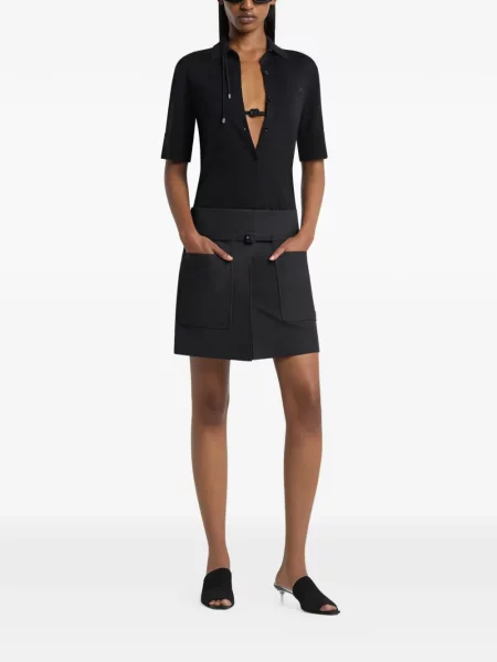 Top Courreges de lână negru