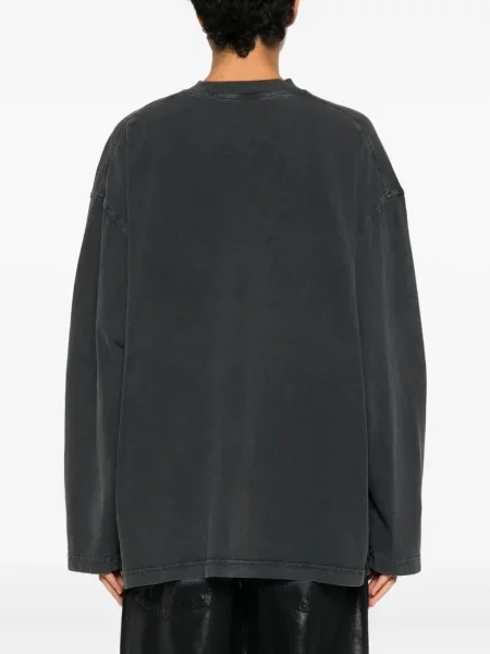 Top Alexander Wang din jerseu lung gri