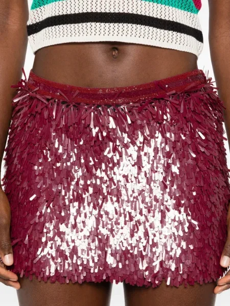 Fusta mini Alanui cu franjuri roșu