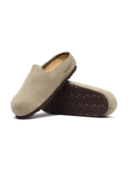 Birkenstock пантофи от велур Amsterdam Wrapped Suede Leather бежово