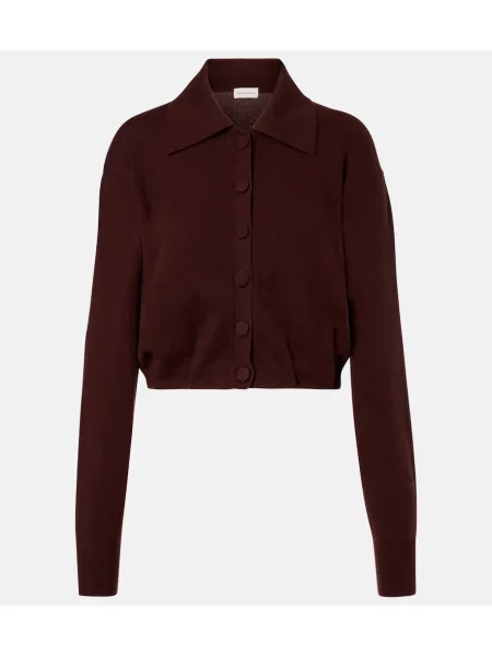 Cardigan Dries Van Noten din cașmir maro