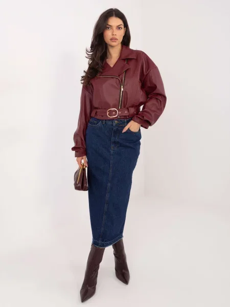 Fustă din denim Sublevel până la genunchi albastru