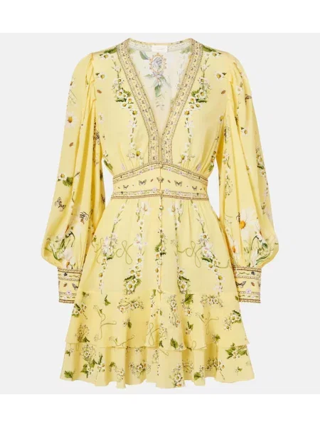 Colier Camilla de mătase galben