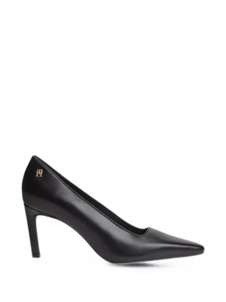 Pantofi cu toc Tommy Hilfiger cu autograf negru