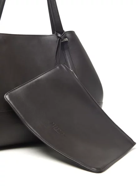 Bőr shopper táska Peserico autogrammal barna