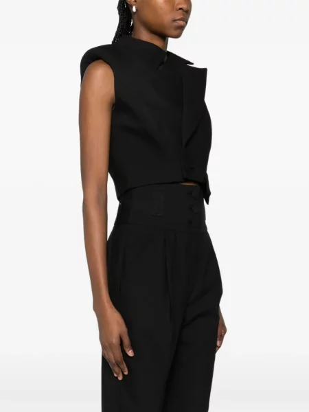 Krótka kamizelka Mitiliane Couture asymetryczna czarna