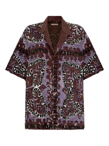 Košile Valentino Garavani hnědá