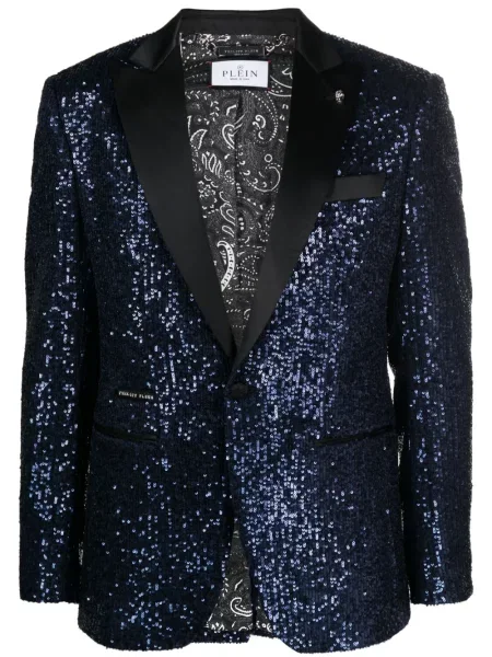 Sacou Philipp Plein cu paiete albastru