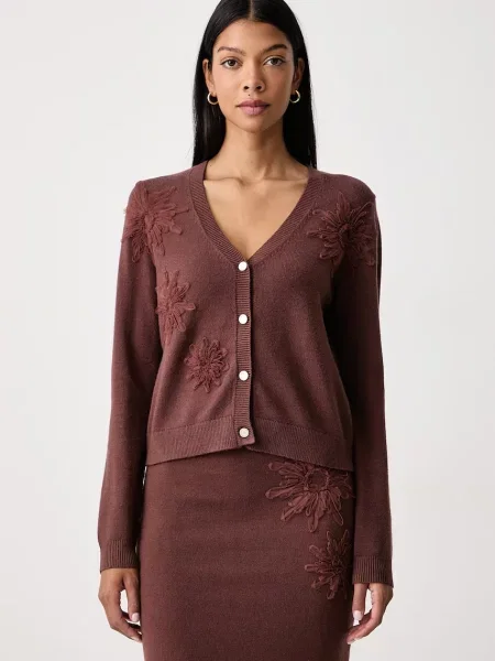 Fracomina cardigan pentru femei cu vâscoză maro