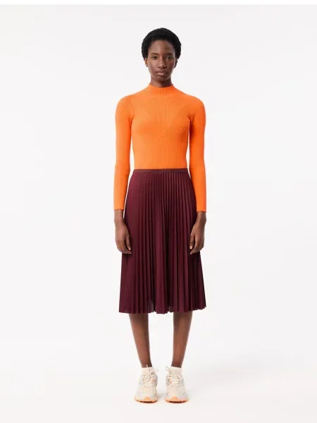 Спідниця міді Lacoste бордовий