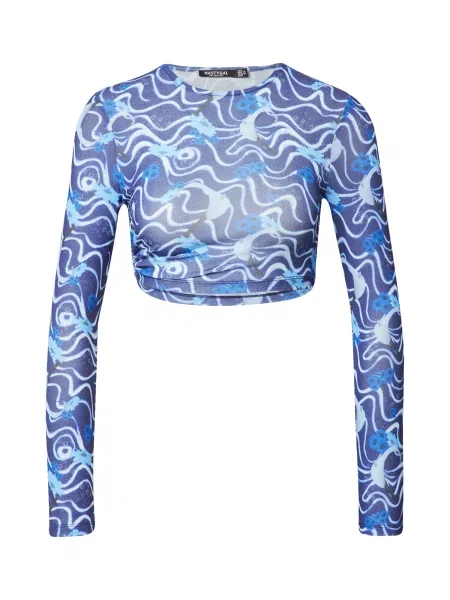 Nasty Gal Póló kék / tengerészkék / fehér