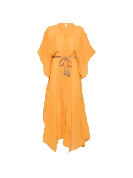 Rochie maxi 120% Lino portocaliu