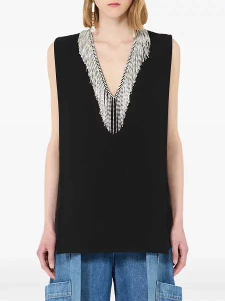 Stras top Sportmax fără mâneci negru