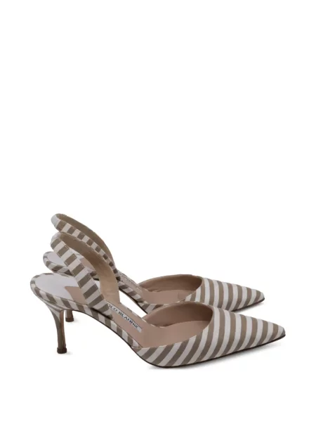 Csíkos nyitott sarkú körömcipő Manolo Blahnik