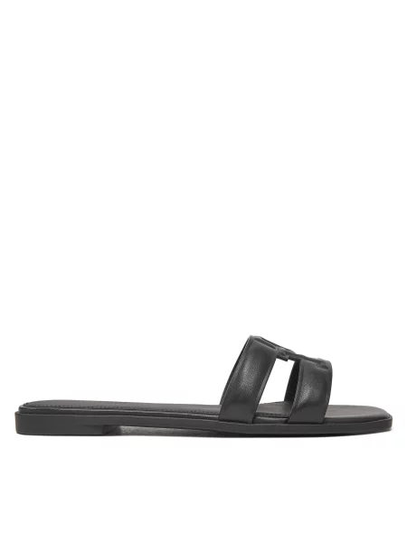 Natikače Tommy Hilfiger Th Logo Strap Mule crna