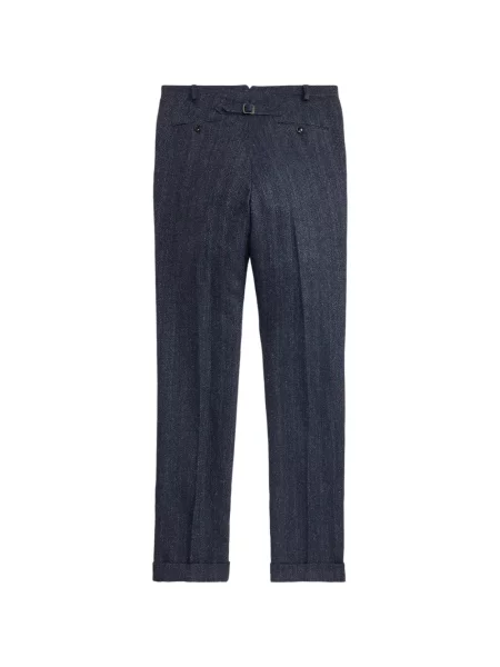 Pantaloni Ralph Lauren Rrl cu model herringbone albastru