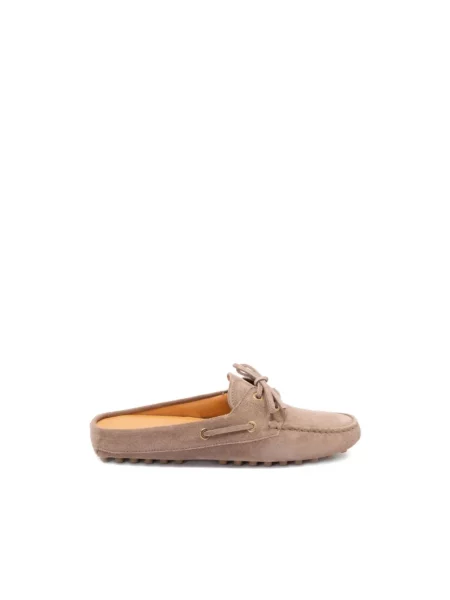 Klapki Tod's skórzane beżowe