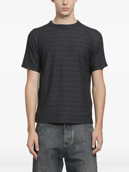 Tricou Our Legacy de lână cu dungi negru