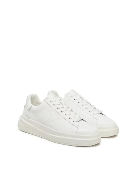 Sneakersy ze skórzanymi naszywkami model ‘ELBA’ Guess białe