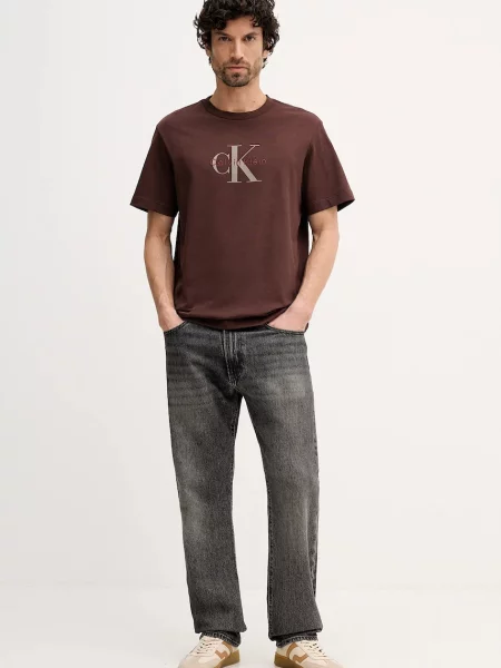 Calvin Klein Jeans kratka majica rjava