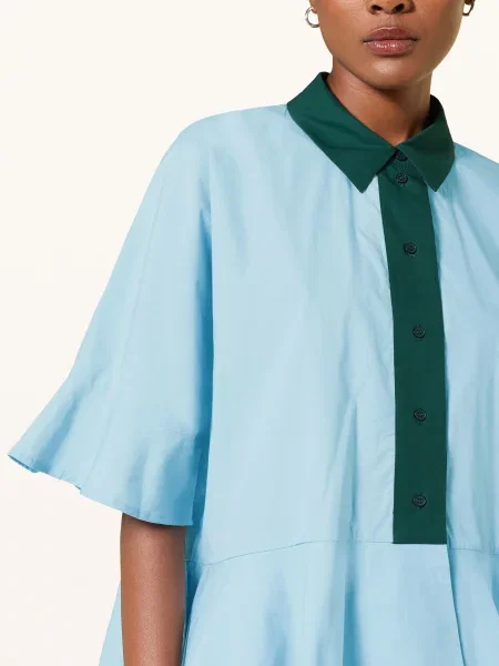 Essentiel Antwerp Halenka Kaylee S Rukávy tmavě / tmavě zelená modrá
