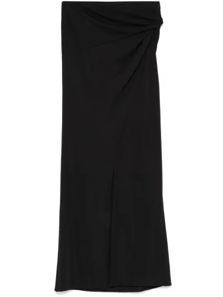 Spódnica midi The Andamane do kolan kopertowa czarna