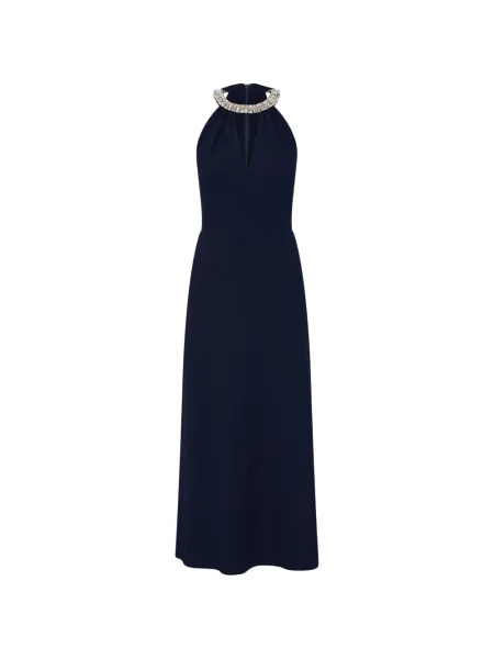 Rochie midi Rebecca Vallance cu gât halter albastru