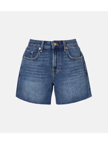 Kratke jeans hlače 7 For All Mankind modra